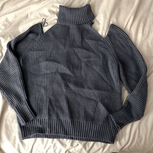 Zara Turtle Neck Cold Shoulder Sweater